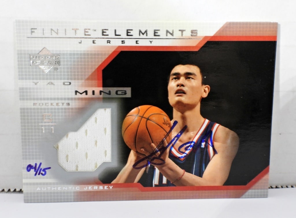 YAO MING AUTOGRAPH PATCH CARD UPPER DECK (1 of 4)