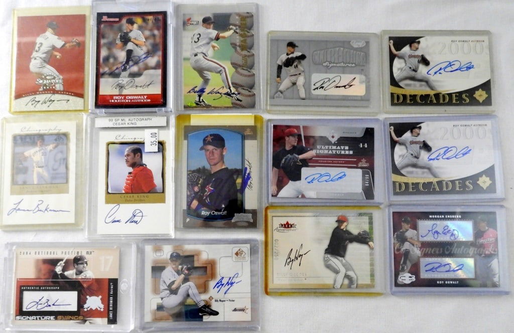 (14) AUTOGRAPHED BASEBALL CARDS (1 of 2)