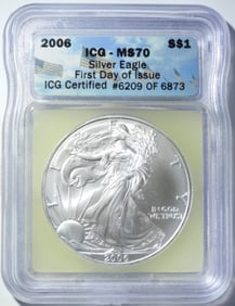 2006 AMERICAN SILVER EAGLE ICG MS-70