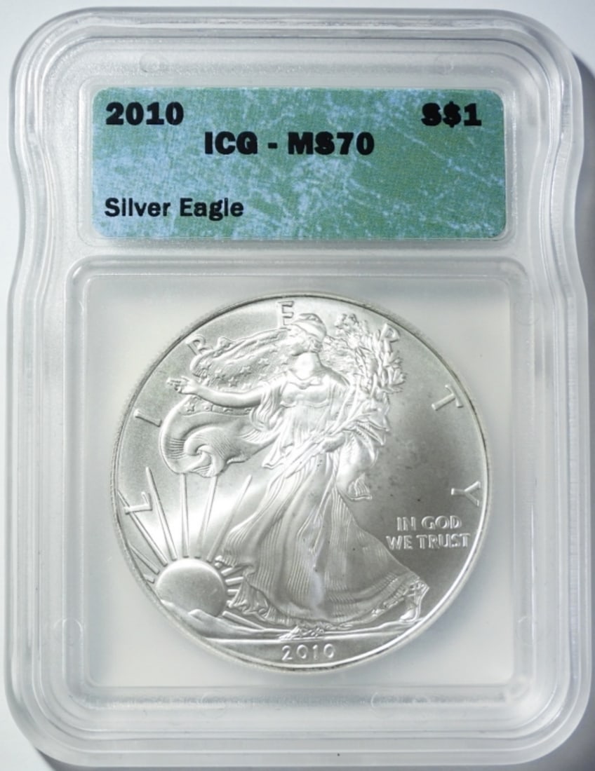 2010 AMERICAN SILVER EAGLE ICG MS-70 (1 of 4)
