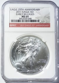 2011 AMERICAN SILVER EAGLE NGC MS-69