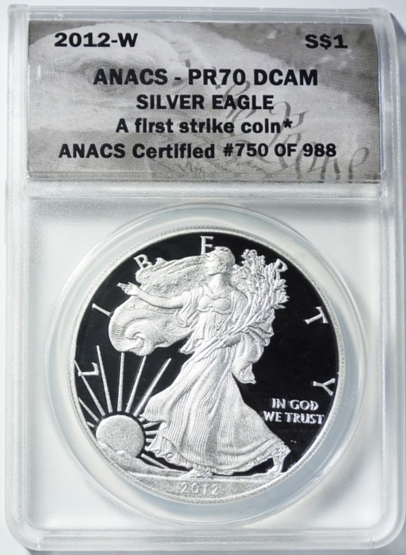 2012-W SILVER EAGLE ANACS PR-70 DCAM (1 of 4)