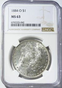 1884-O MORGAN DOLLAR NGC MS-63