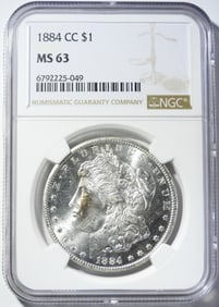 1884-CC MORGAN DOLLAR NGC MS-63
