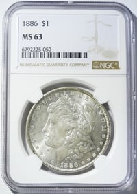 1886 MORGAN DOLLAR NGC MS-63