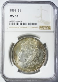 1888 MORGAN DOLLAR NGC MS-63