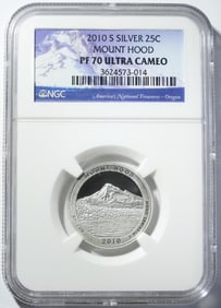 2010-S SILVER ATB QUARTER NGC PF-70 UC