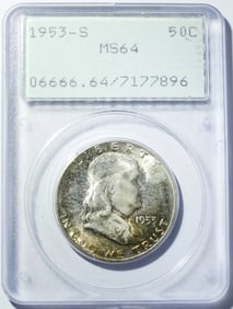 1953-S FRANKLIN HALF PCGS MS-64