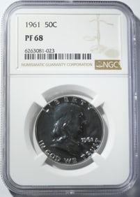 1961 FRANKLIN HALF NGC PF-68