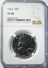 1962 FRANKLIN HALF NGC PF-68