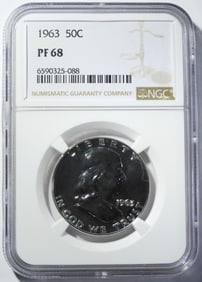 1963 FRANKLIN HALF NGC PF-68
