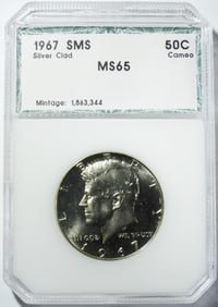 1967 SMS KENNEDY HALF PCI GEM UNC CAMEO