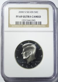 2000-S SILVER KENNEDY HALF NGC PF-69 UC