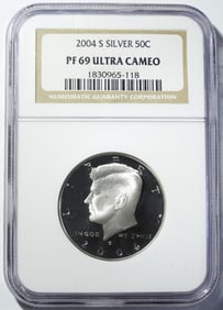 2004-S SILVER KENNEDY HALF NGC PF-69 UC