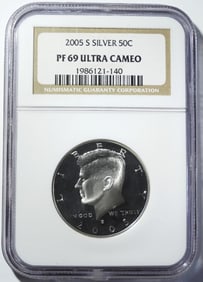 2005-S SILVER KENNEDY HALF NGC PF-69 UC