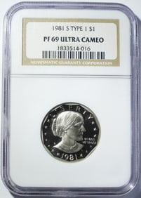 1981-S T-1 SBA DOLLAR NGC PF-69 UC
