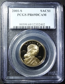 2001-S SACAGAWEA DOLLAR PCGS PR-69 DCAM