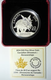 2014 CANADA $20 XENOCERATOPS SILVER