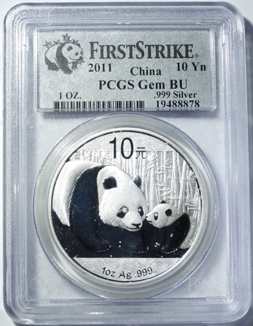 2011 CHINA SILVER PANDA 10YN PCGS GEM BU (1 of 4)