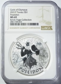 2021P TUVALU $1 POSEIDON NGC MS-69