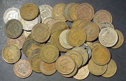 50 INDIAN HEAD CENTS MIXED LOT