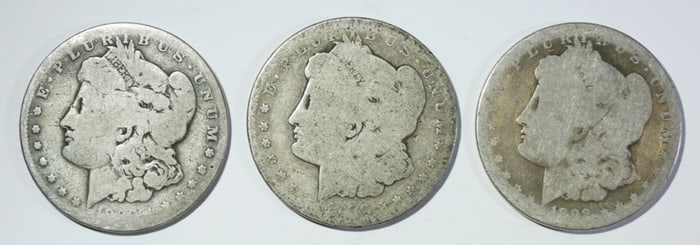 (3) PARTIAL DATE MORGAN DOLLARS