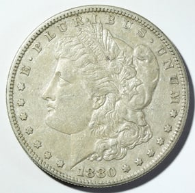 1880-O MORGAN DOLLAR AU