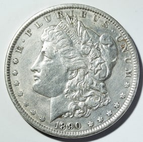 1890 MORGAN DOLLAR AU