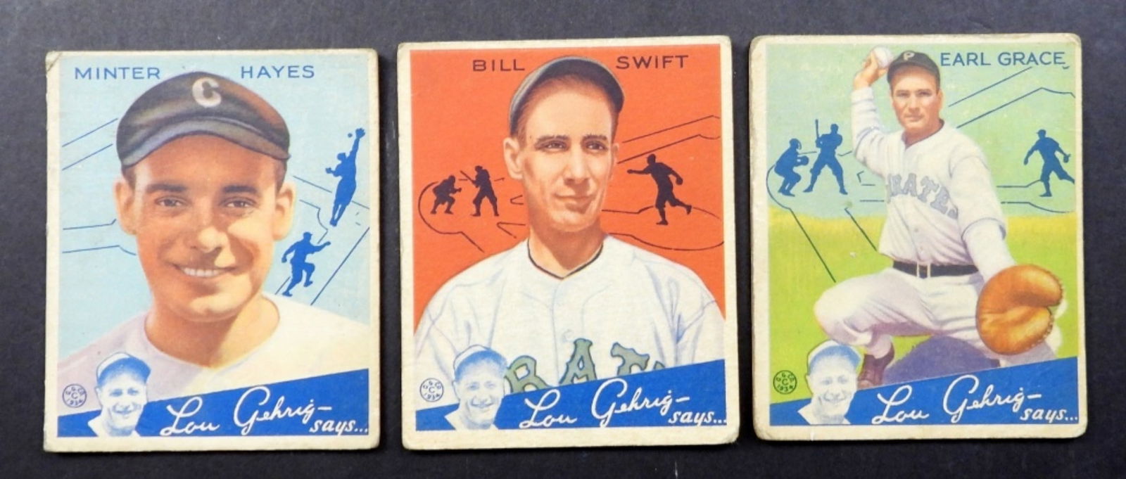 (3) 1934 GOUDEY BASEBALL CARDS (1 of 2)