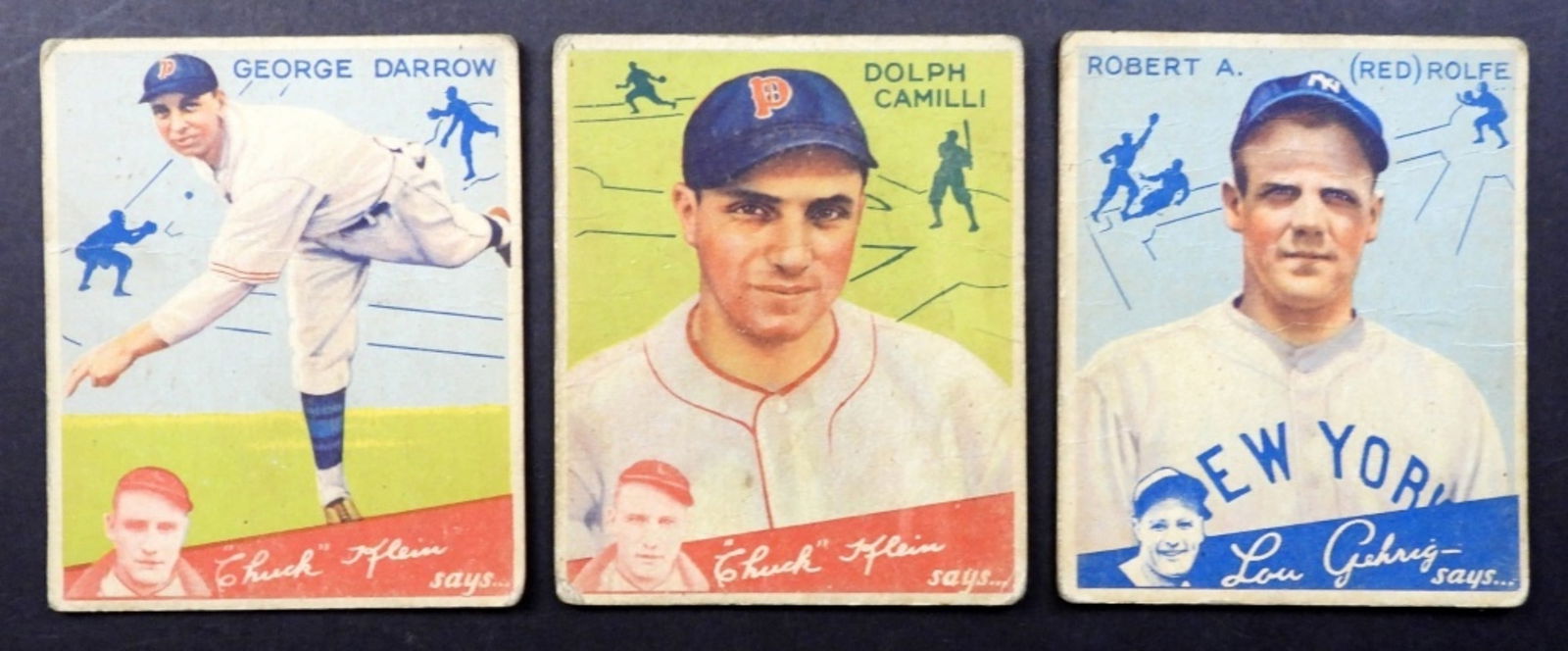 (3) 1934 GOUDEY BASEBALL CARDS (1 of 2)