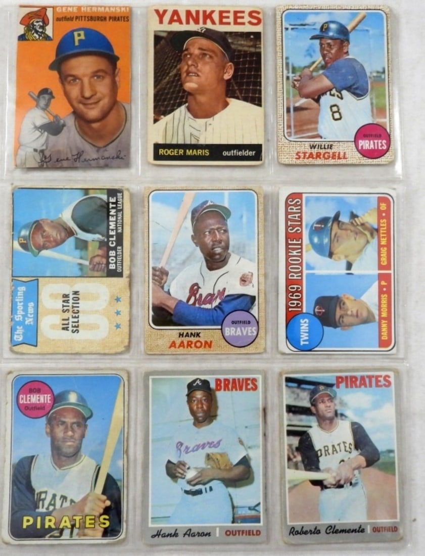 (9) BASEBALL CARDS 1960s & 70s STARS (1 of 2)