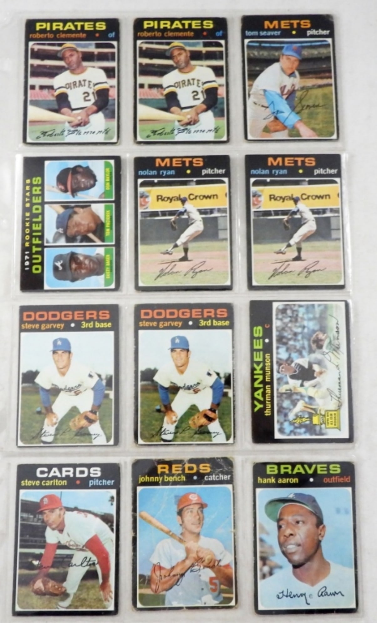 (12) 1971 TOPPS BASEBALL STAR CARDS (1 of 2)