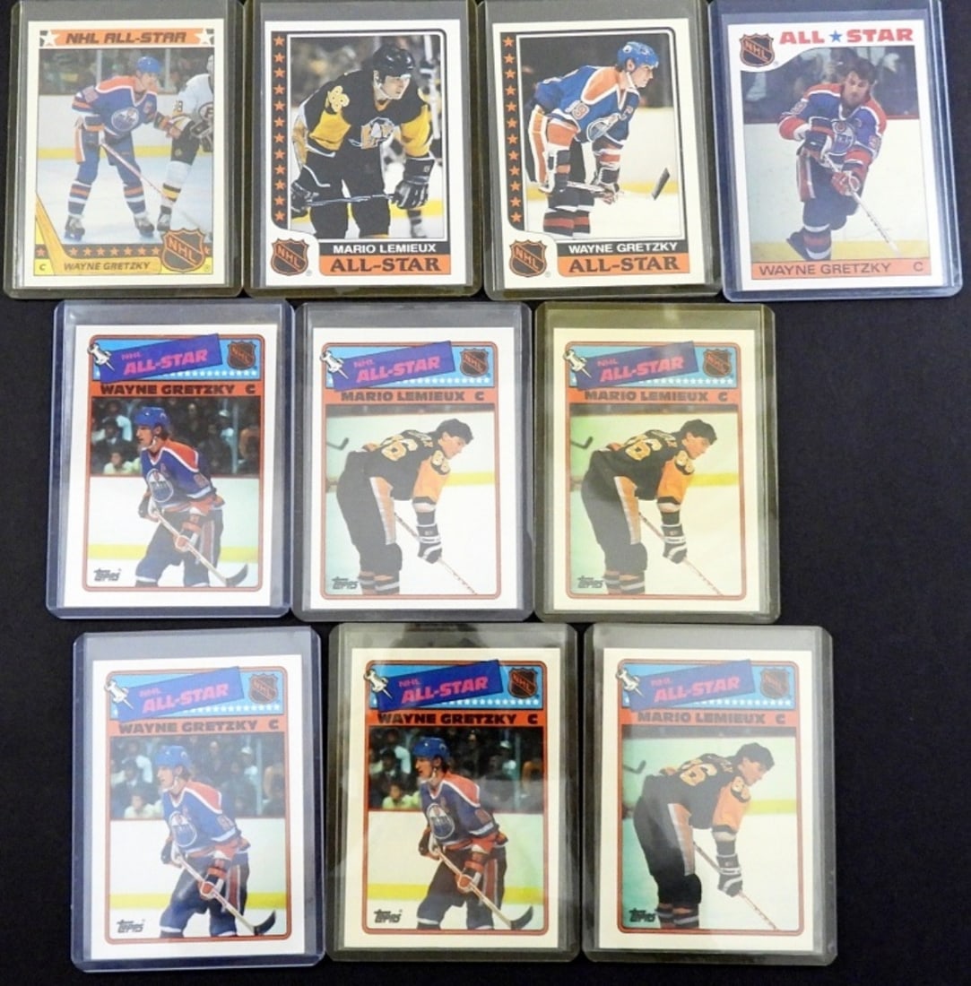 (10) WAYNE GRETZKY & MARIO LEMIEUX LOT (1 of 2)