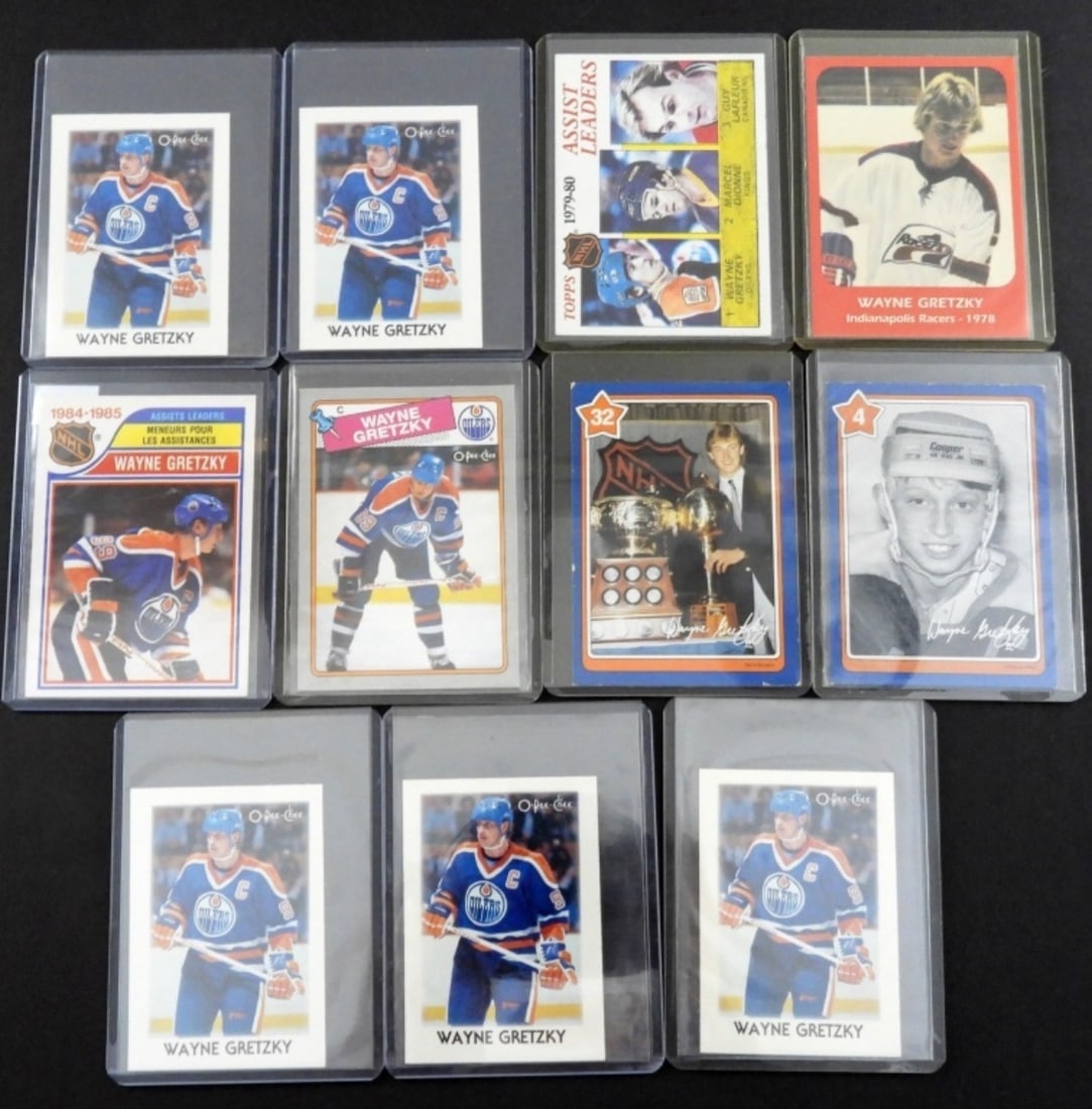 (11) WAYNE GRETZKY HOCKEY CARDS: NEILSON, 1978 INDIANAPOLIS RACERS, OPC, TOPPS - NICE OVERALL