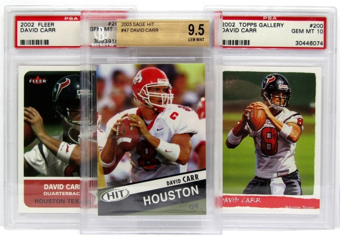 (3) Graded David Carr Trading Cards (1 of 5)