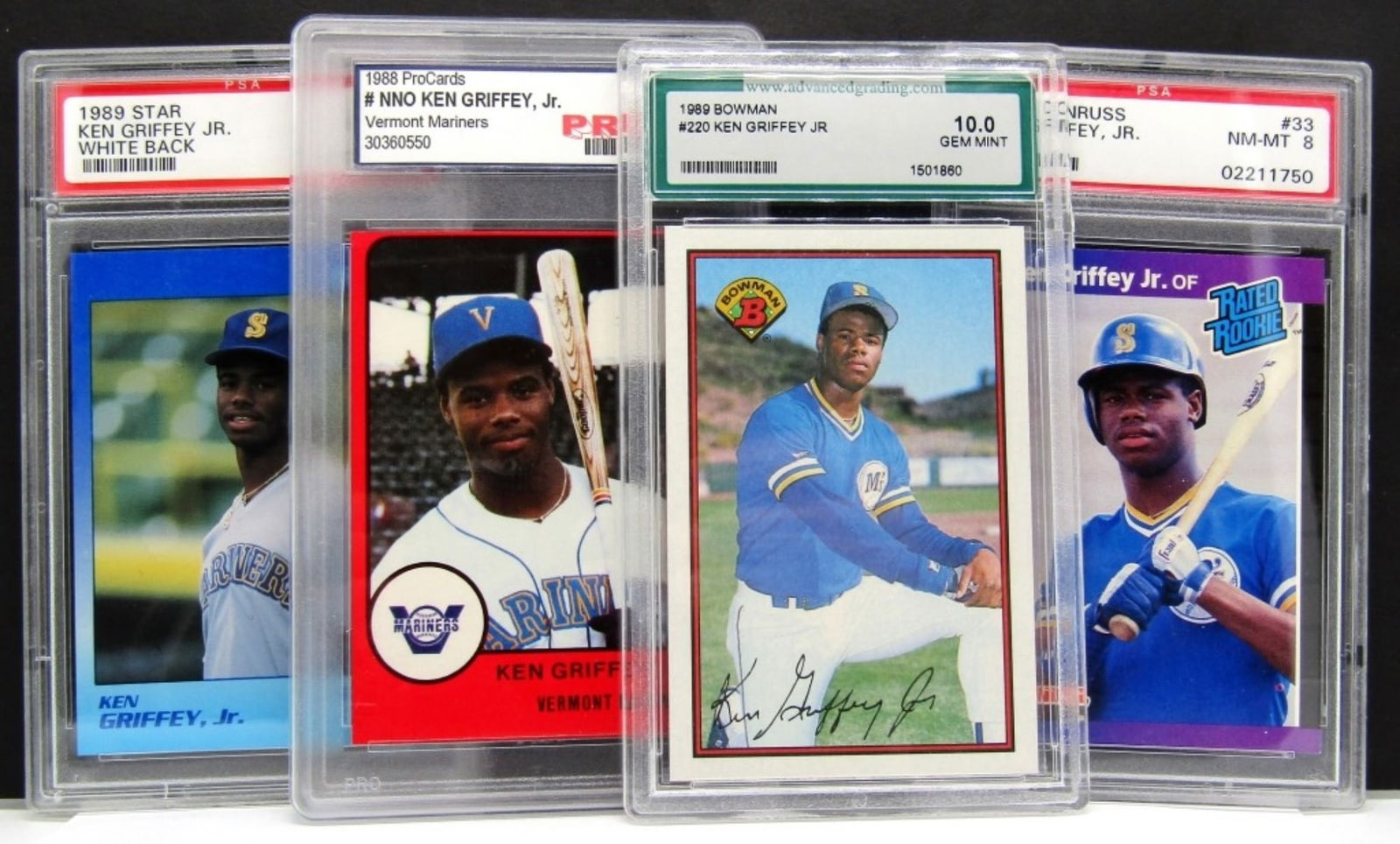 (4) Graded 1988/89 Ken Griffey Jr. Baseball Cards (1 of 5)