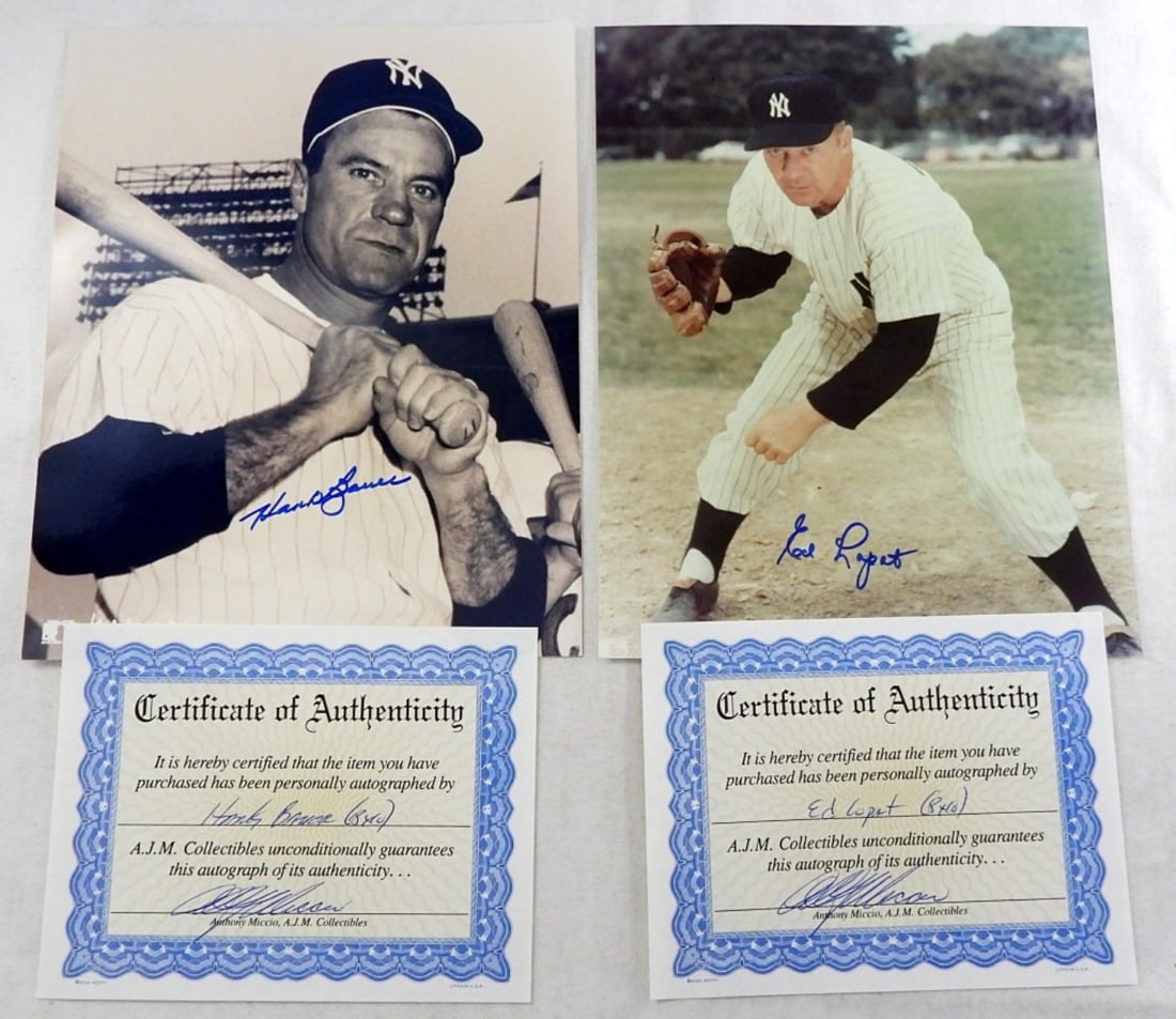 (2) AUTOGRAPHED BASEBALL PICTURES- COA's (1 of 3)