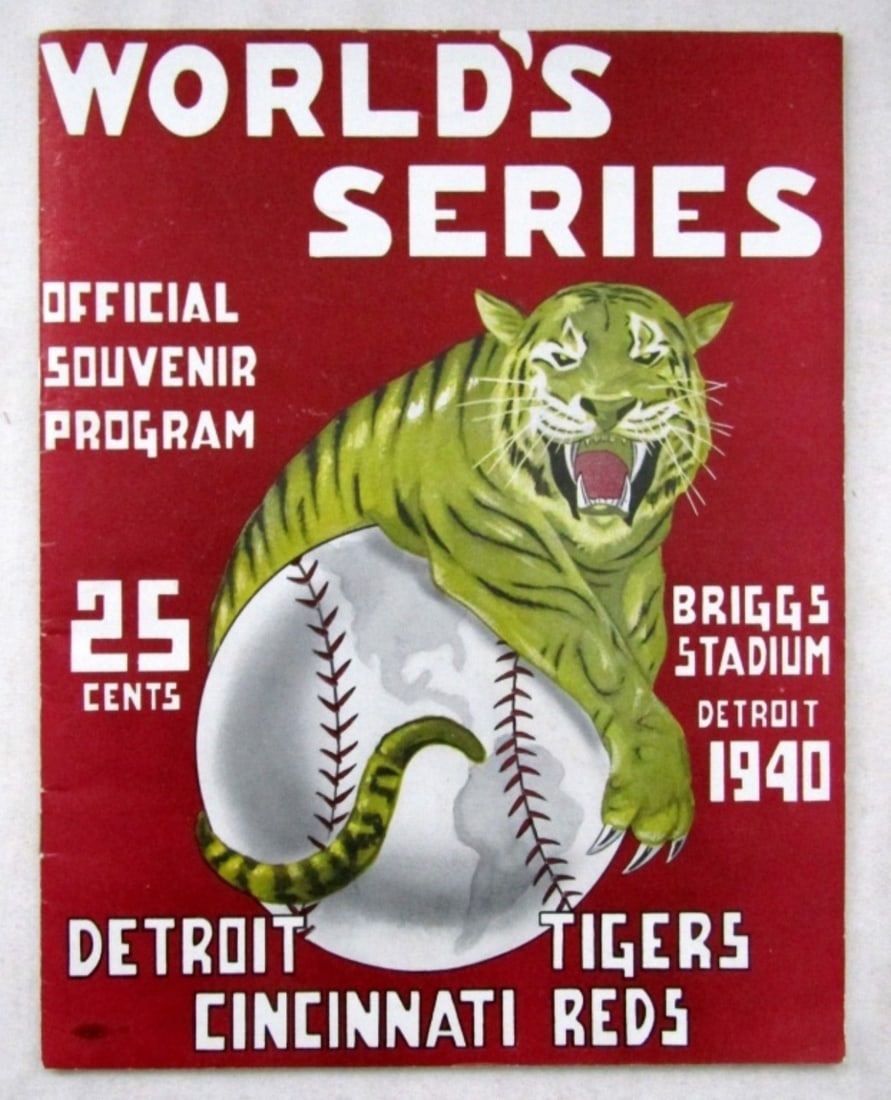 1940 Detroit Tigers vs. Reds World Series Program (1 of 2)