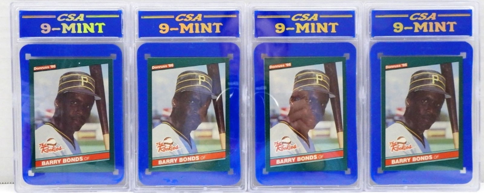 (4) BARRY BONDS ROOKIE CARDS CSA 8 MINT (1 of 2)