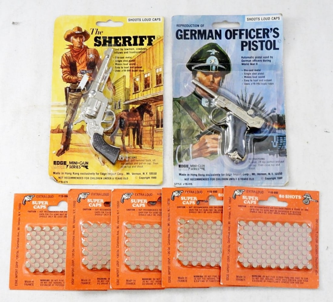 (2) MINI CAP GUNS & CAPS - ALL SEALED: NICE LOT