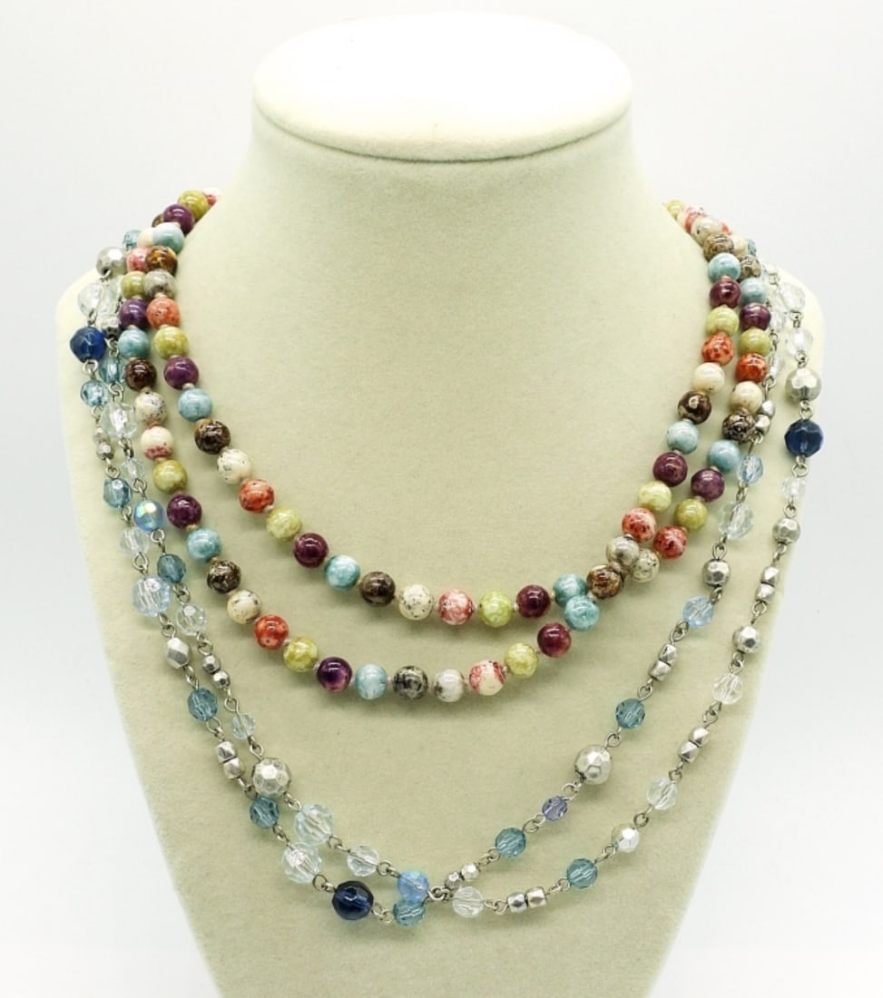 Two Beaded Long Necklaces, Circa 1980s (1 of 3)