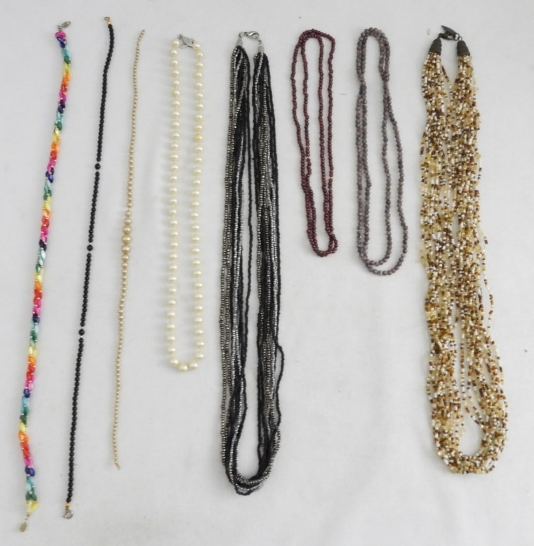 (8) VINTAGE BEADED NECKLACES (1 of 2)