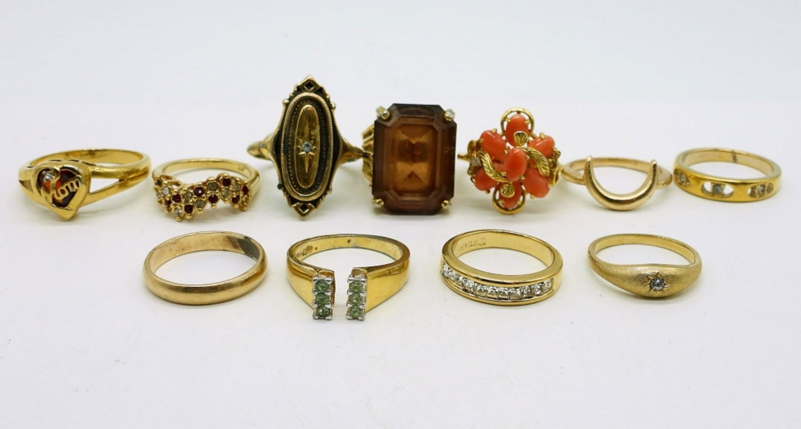 (12) Gold Tone Fashion Rings (1 of 2)