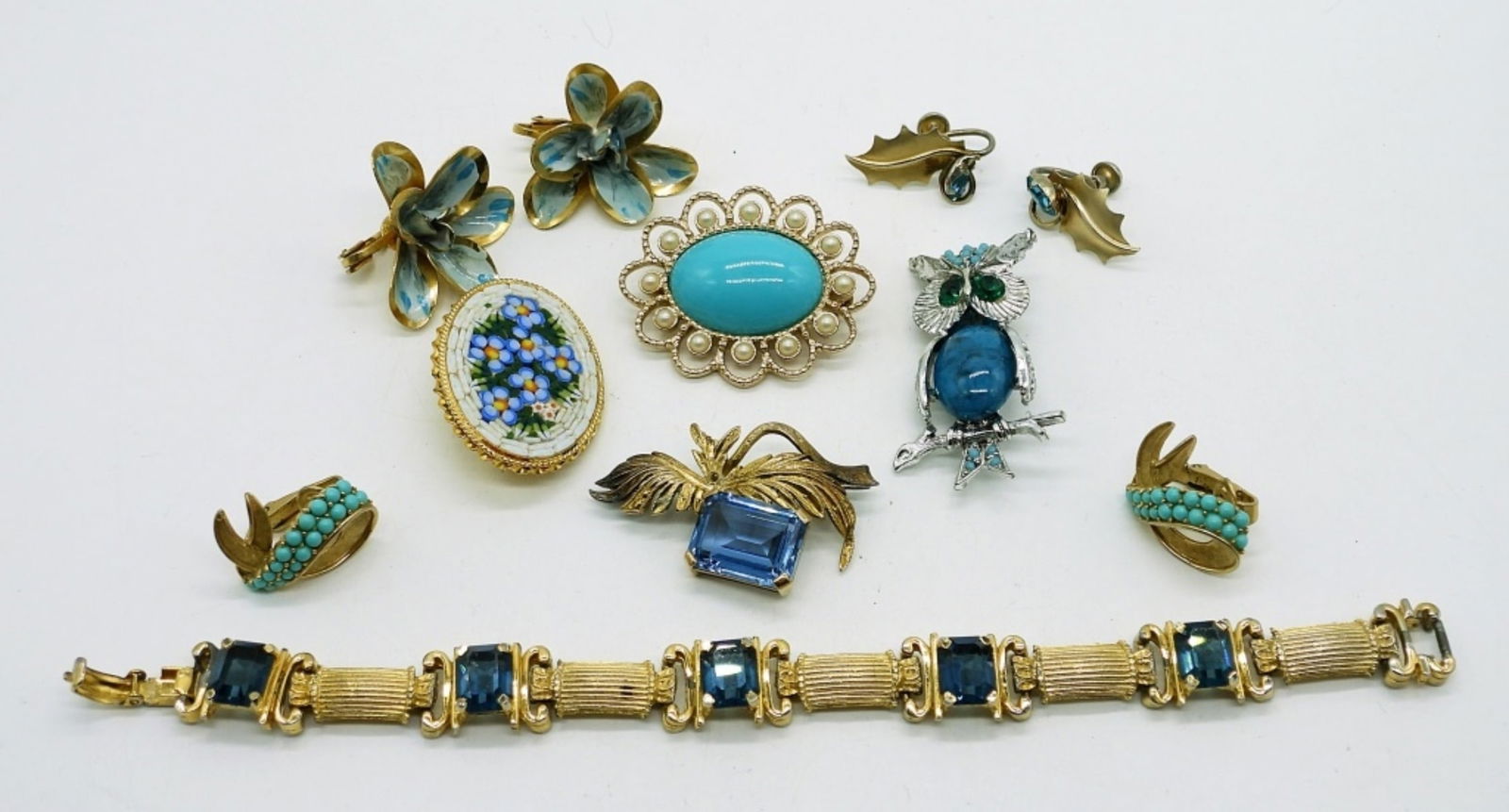 Vintage Blue Jewelry-Earrings, Pins & Bracelet (1 of 3)