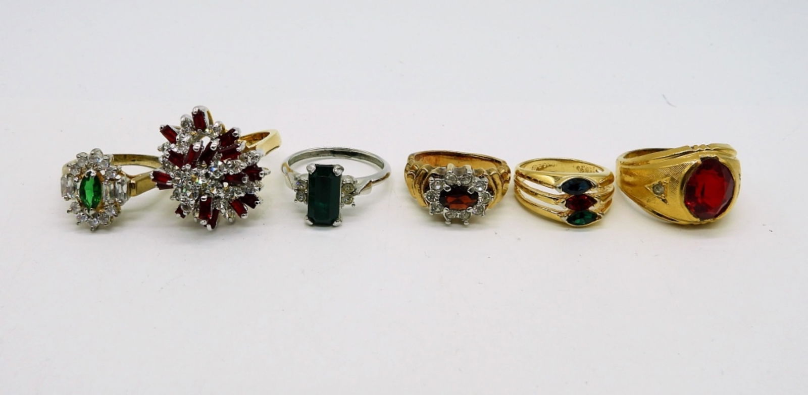 (6) Gemstone Rings - Reds & Greens (1 of 4)