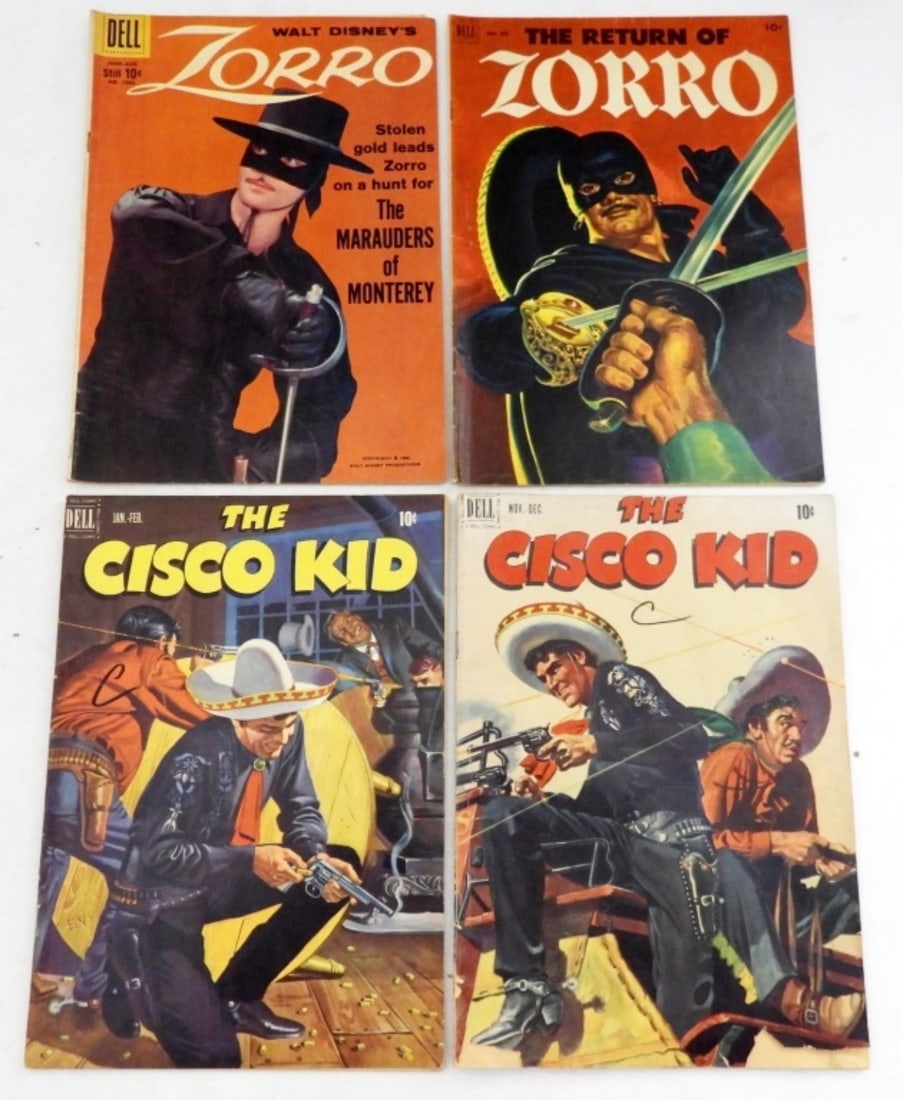 (2) ZORRO (2) CISCO KID 10c DELL LOT (1 of 2)