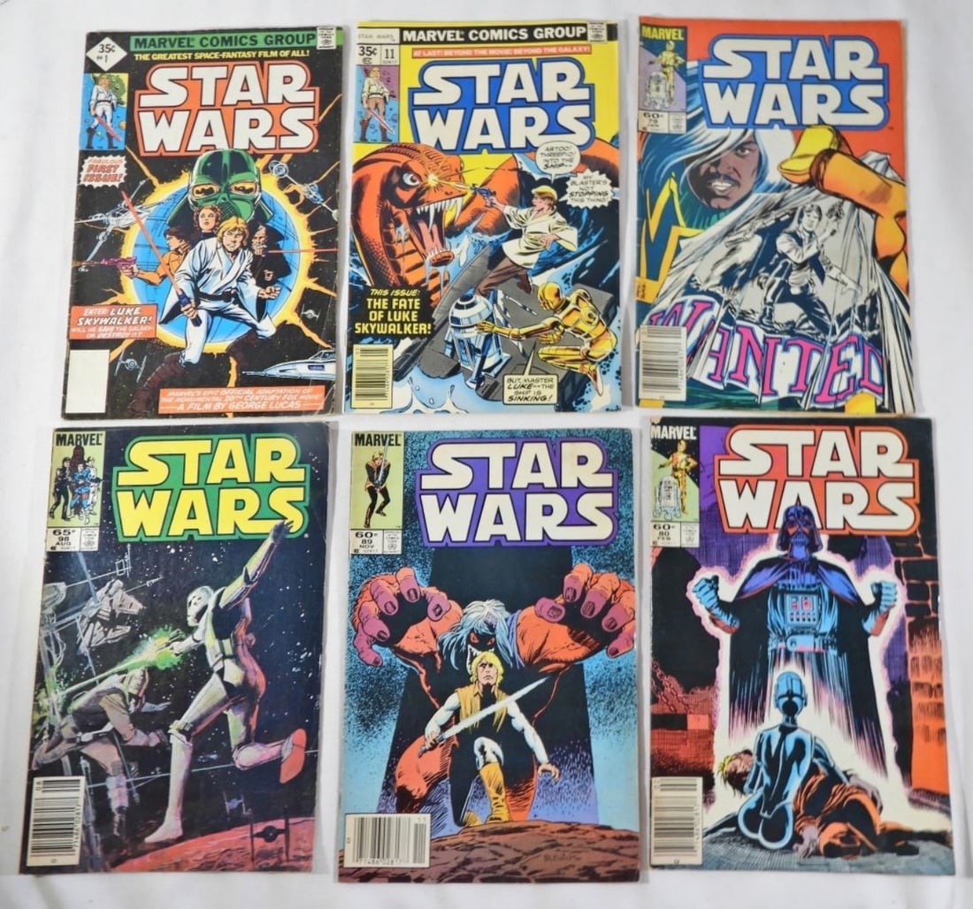 (6) MARVEL STAR WARS COMICS w/#1 (1 of 3)