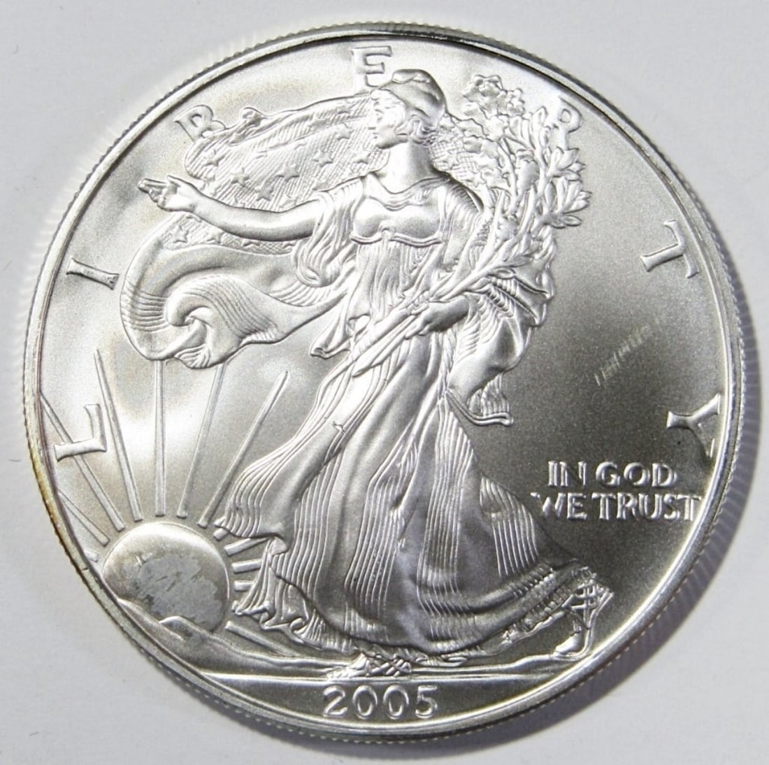 2005 AMERICAN SILVER EAGLE - BU WITH COA (1 of 3)