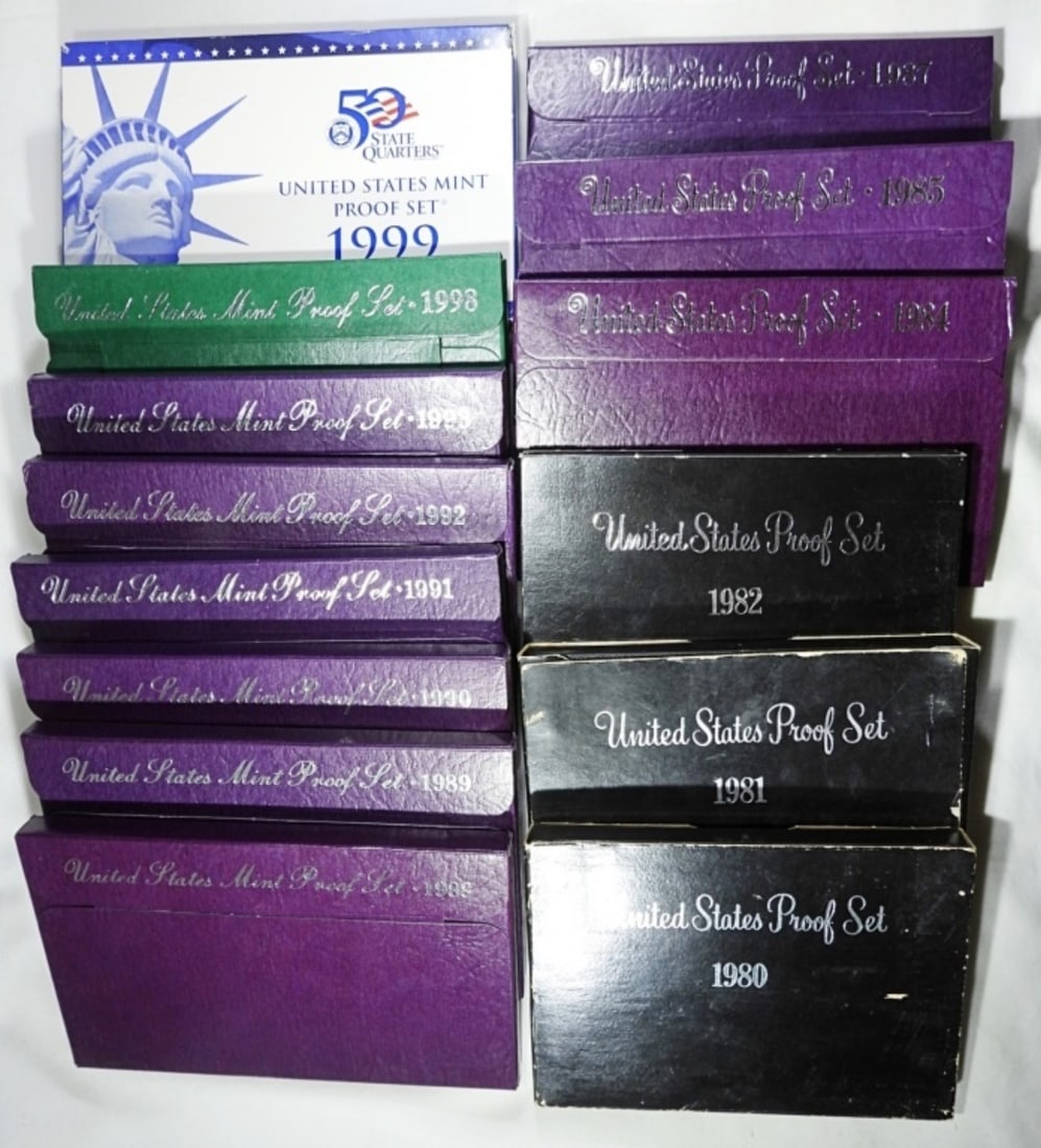 (14) 80's & 90's U.S. MINT PROOF SETS (1 of 2)