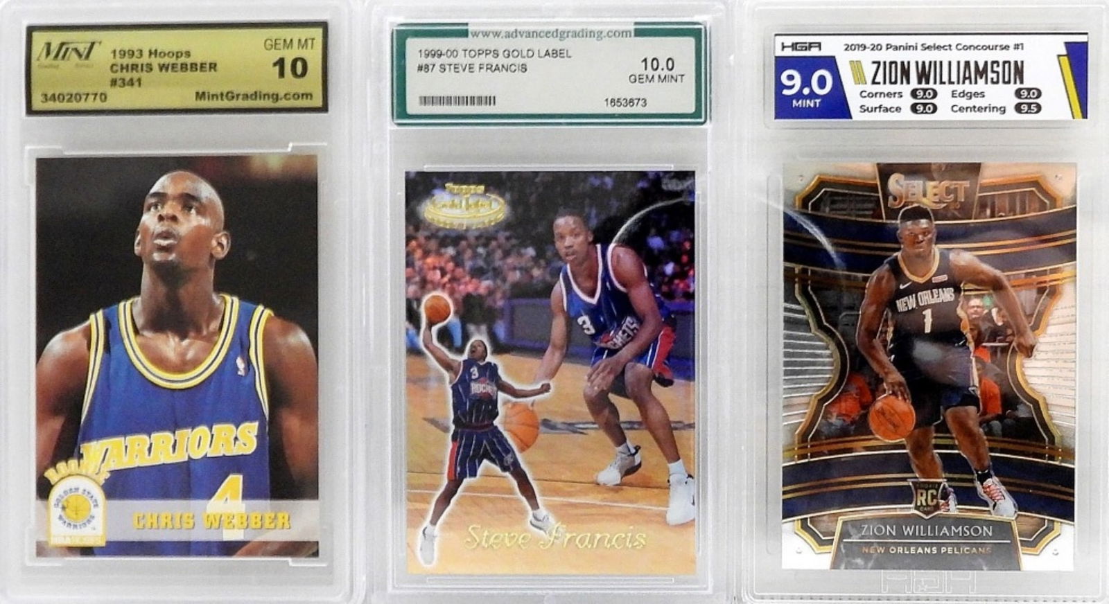 (3) BASKETBALL CARDS GRADED 9-10 MINT (1 of 2)